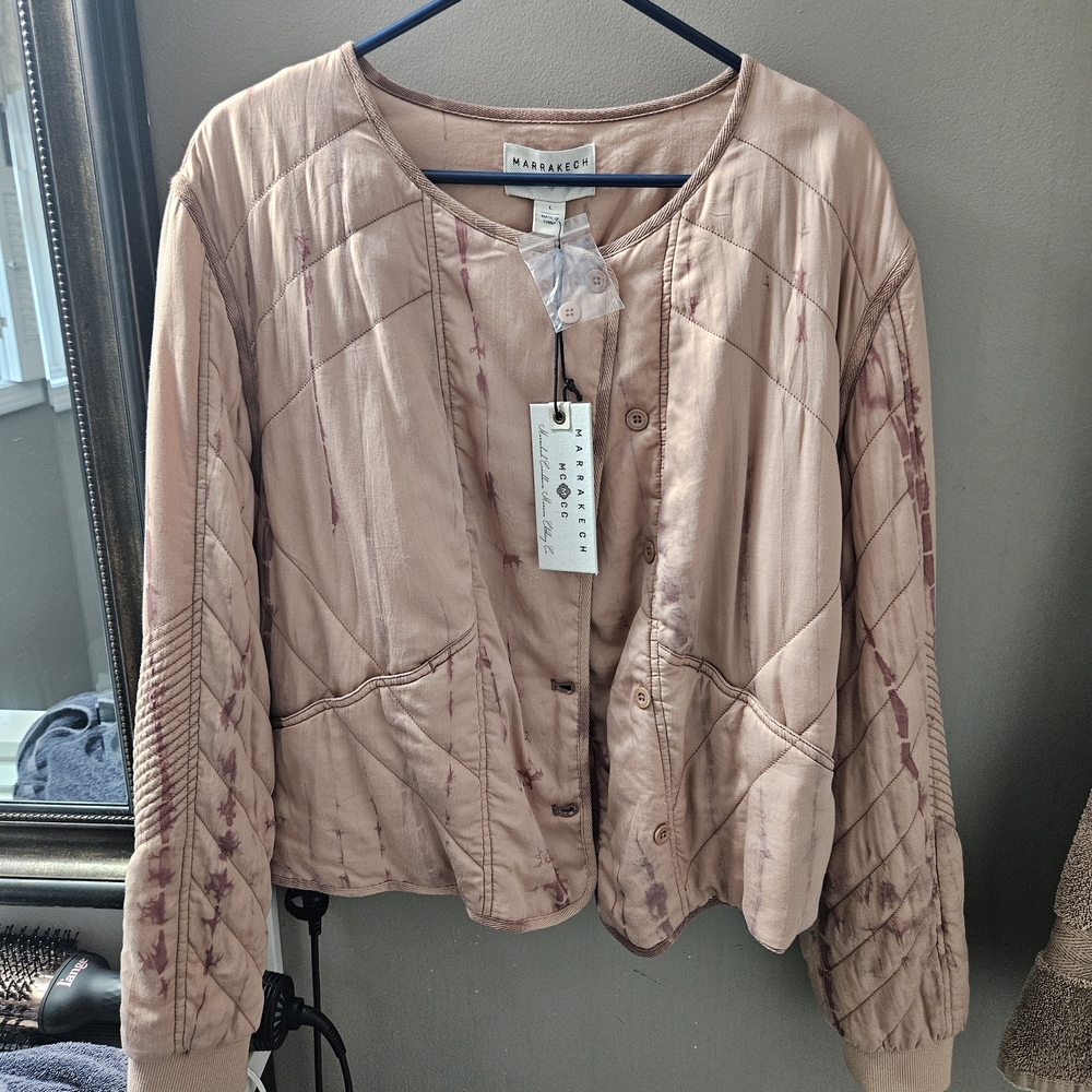 Marrakech Women's Pink Quilted Bomber Jacket